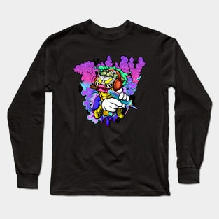 Dope masked off Slluks character is ready for war illustration Long Sleeve T-Shirt